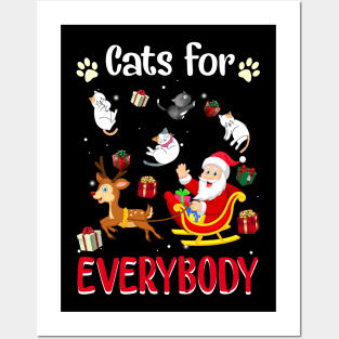 Cats For Everybody Christmas For Cat Lover Posters and Art